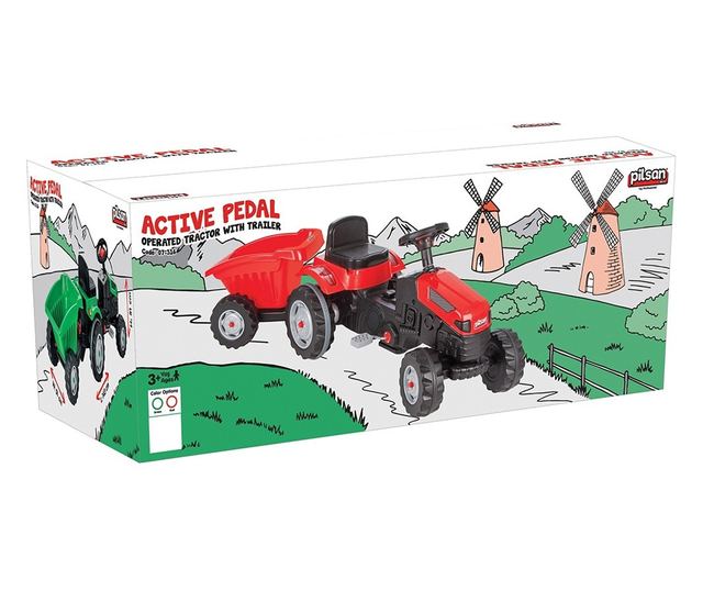 Pilsan Active with Trailer 07-316 piros traktort pótkocsival