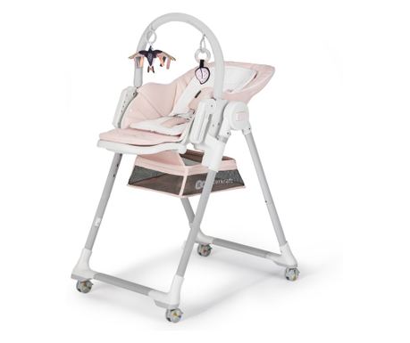 Kinderkraft LASTREE Καρεκλάκι Φαγητού, 2-σε-1, Μετατρέψιμο, Ροζ