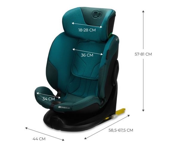 AUTO SJEDALICA KINDERKRAFT I-FIX, I-SIZE 40-150 CM, HARBOR BLUE