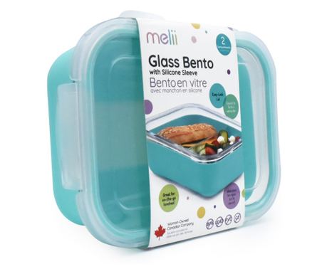 STAKLENA POSUDA 740 ML S PROTUKLIZNIM SILIKONSKIM OMOTOM MELII BLUE