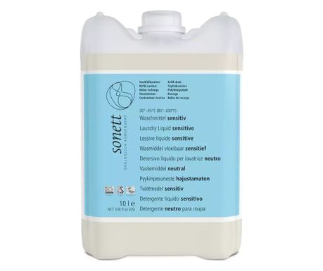 Ekološki tekući deterdžent za rublje za bijelu i šarenu odjeću, neutralan, 10L, Sonett