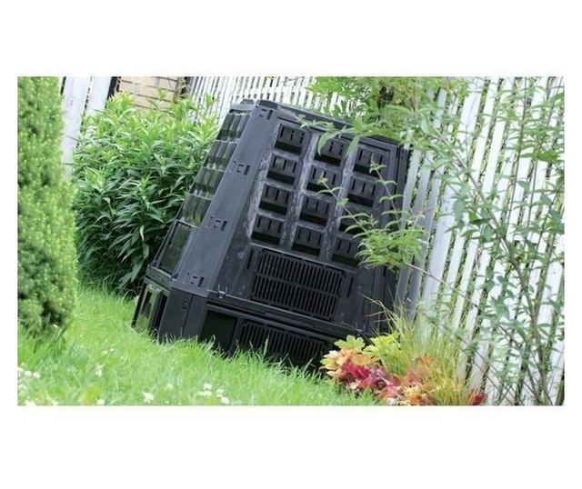 Kompostor za vrt, 850 L, crn, Evoblack