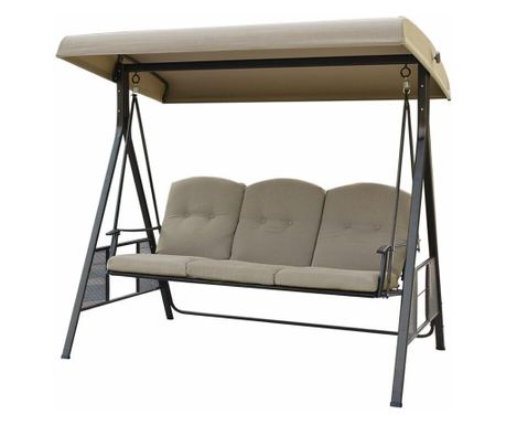 Balansoar gradina, 3 locuri, gri, 201x125x180 cm, Dubai