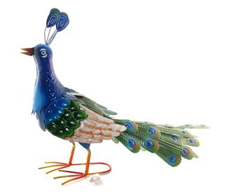 Decoratiune gradina, metalica, paun, 76x30x46 cm