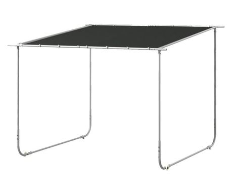Paviljon za vrt/teraso, s kolesi, kovinski okvir, zložljiv, črn, 3.02x3.02x2.5 m