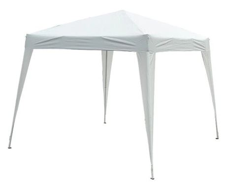Paviljon za vrt / teraso, kovinski okvir, material Oxford, zložljiv, s torbo, bel, 3x3x2,4 m