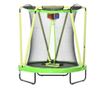 Trampolin za djecu 3-10 godina, 140x155 cm, sa sigurnosnom mrežom, košarkaškim košem, 20 šarenih loptica, zelene i žute boje, ma
