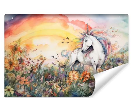 Fototapet Muralo decor cu acuarela colorata pentru camera 405 cm x 270 cm unui copil culorile curcu  405x270cm