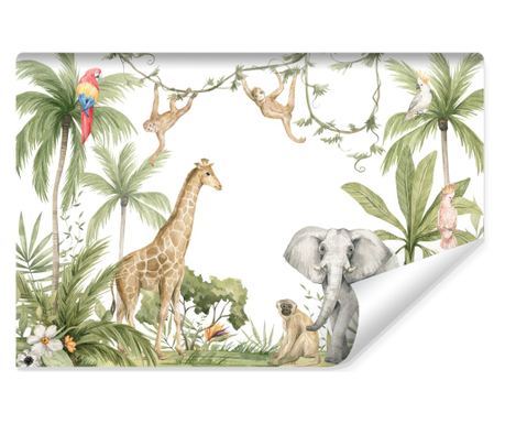 Fototapet Muralo Decor de poveste pentru camera unui copil jungla Safari 180 cm x 120 cm Animale sal  180x120cm