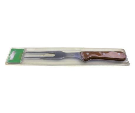 BBQ vilica za meso, drvena ručka, 16 cm 6x1.5x28 cm