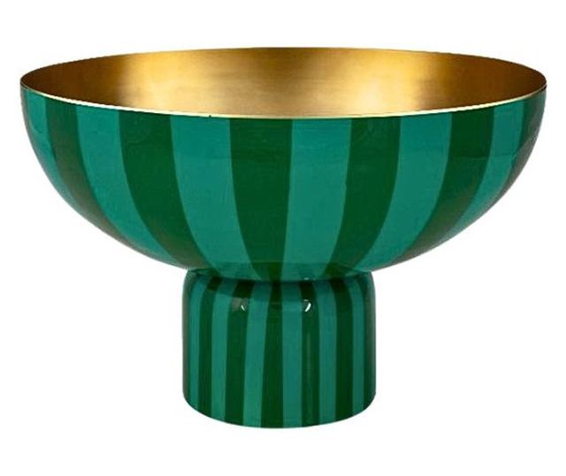 Visoka metalna posuda, Pip Studio, Stripes Green, 30x30x20cm, kolekcija Others
