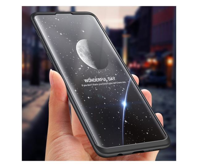 Samsung Galaxy S10 tok - 360 fokos védelem, 3 az 1-ben, műanyag, fekete