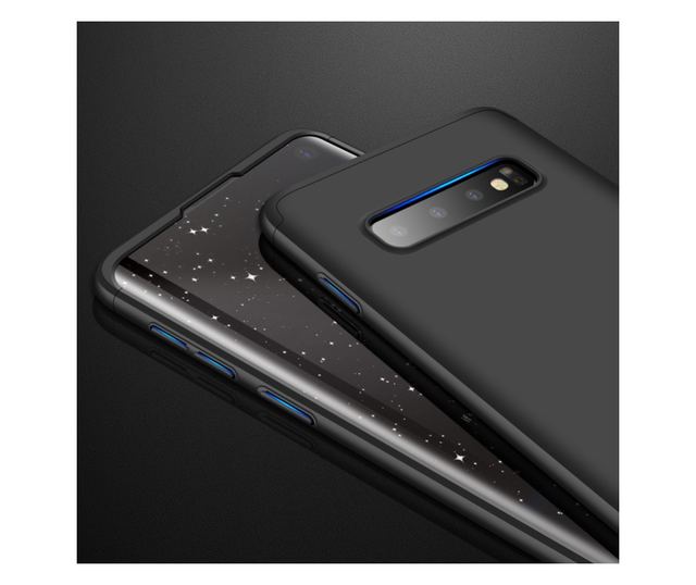 Samsung Galaxy S10 tok - 360 fokos védelem, 3 az 1-ben, műanyag, fekete