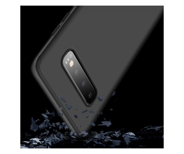 Samsung Galaxy S10 tok - 360 fokos védelem, 3 az 1-ben, műanyag, fekete