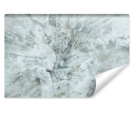 Fototapet Muralo Model floral abstract pe un perete de beton 405 cm x 270 cm decor cu efect 3D pentr  405x270cm
