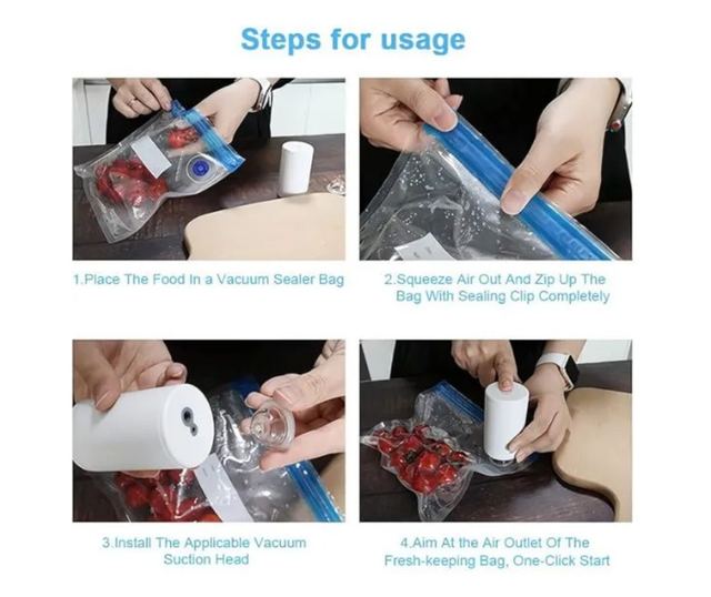 Pompa de vid Home&Marker Quickseal, multifunctionala, portabila, alba