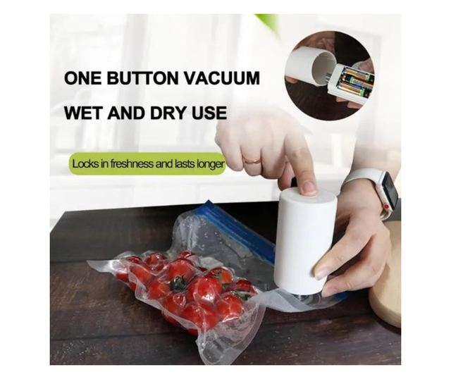 Pompa de vid Home&Marker Quickseal, multifunctionala, portabila, alba