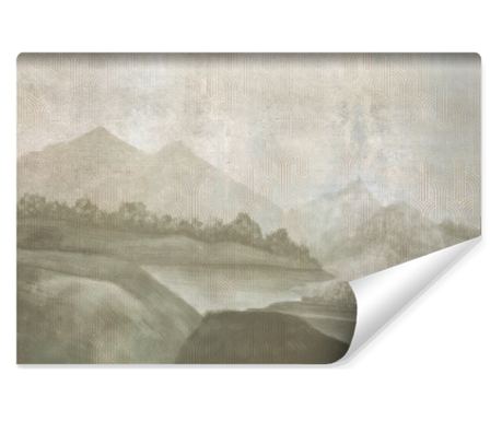 Fototapet Muralo peisaj montan decor natura 3D 90 cm x 60 cm pentru sufragerie bej  90x60