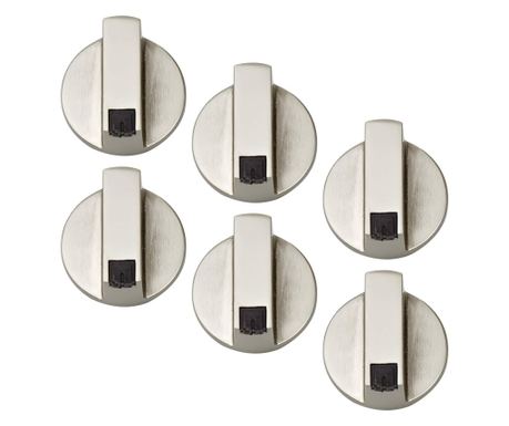 Set de 6 butoane aragaz, Argintiu