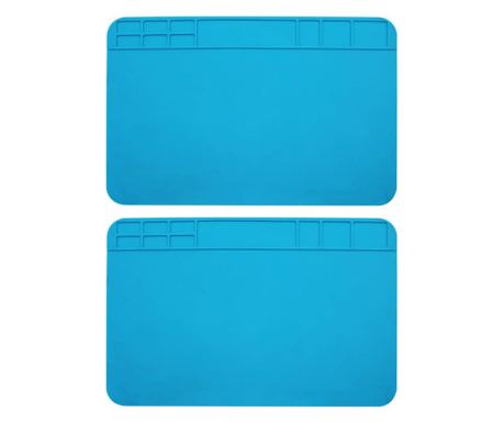 2 darabos szilikon ragasztópisztoly alátét készlet, 30 x 20 cm, kék