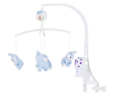 Chipolino glasbeni vrtiljak za otroško posteljico Modri zajčki