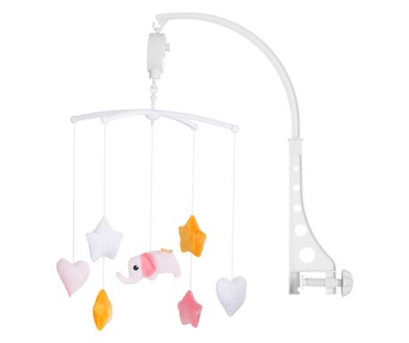 Chipolino Roza Slon Glasbeni Mobilni za Posteljico