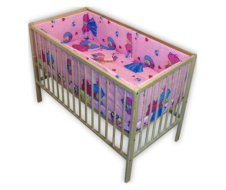 Hubners Princess 5-dijelni set posteljine za dječji krevetić, ružičasti