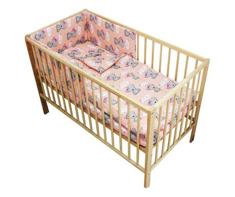 Hubners Medvedek s pentljo Komplet posteljnine za otroško posteljico 4 kosi