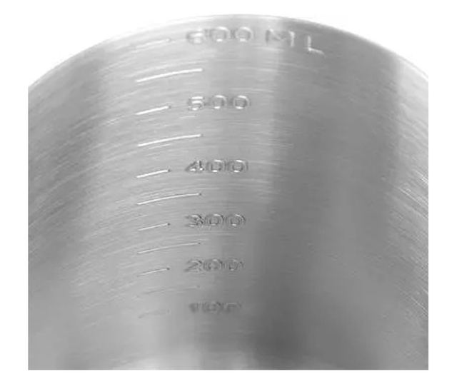 Cana pentru spumarea laptelui ECG Milk Jug Lucido, 600ml, otel inoxidabil