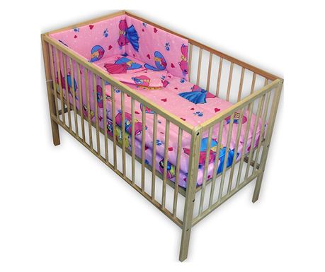 Hubners Princess 4-dijelni set posteljine za dječji krevetić, ružičasti