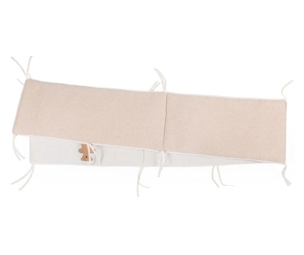 Protectie patut Childhome 35x340 cm, Jerse/Muselina Teddy - 2