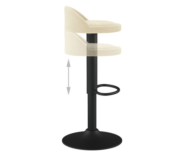 Barski stoli, 2 kosa, kremni, žamet