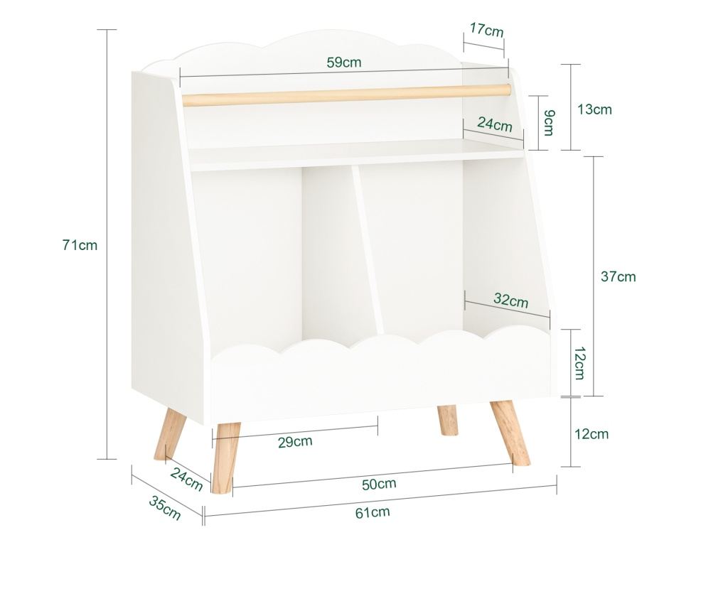 SoBuy Raft pentru copii 61x35x71cm KMB100-K-W - 3