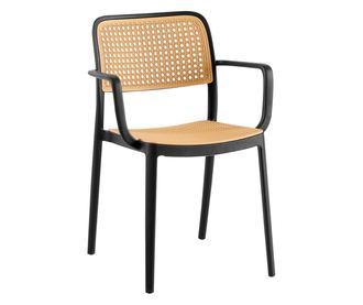 Fekete bézs Ravid rakható szék 58x55x81.5 cm