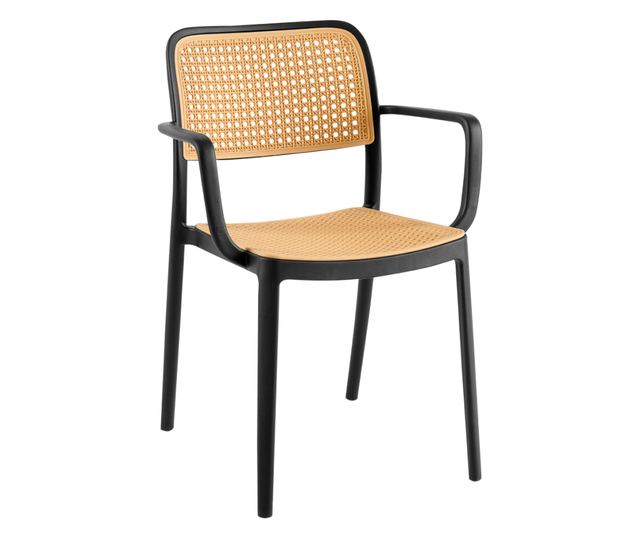 Fekete bézs Ravid rakható szék 58x55x81.5 cm