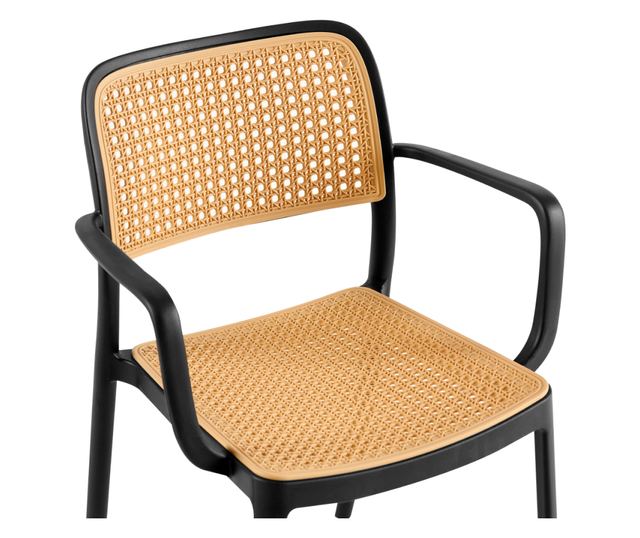 Fekete bézs Ravid rakható szék 58x55x81.5 cm