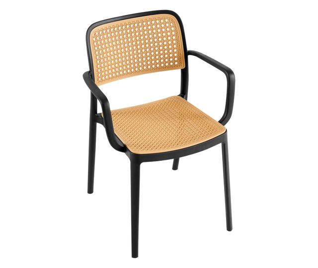 Fekete bézs Ravid rakható szék 58x55x81.5 cm