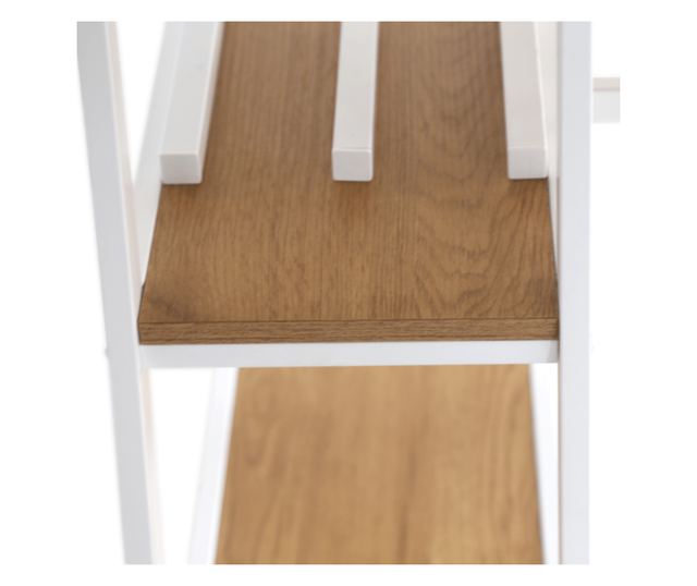 Σετ Τραπεζαρίας 1+2 Δρυς Λευκό Zafar 120x60x75 cm, 85x30x45 cm