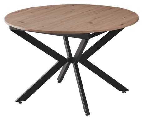 Abero MDF Artisan Oak Crna Stol za blagovanje na razvlačenje 100x100-140x75 cm