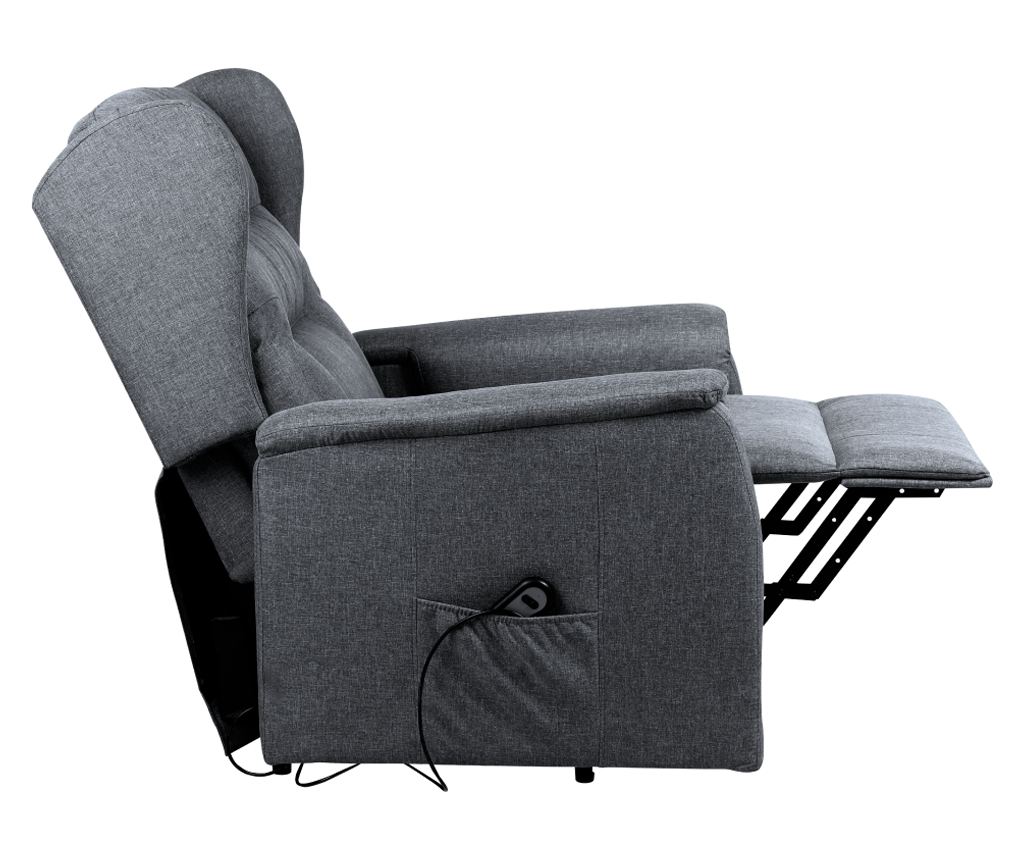 Fotoliu de relaxare pozitionabil gri Douro 78x90-162x86-108 cm - 2
