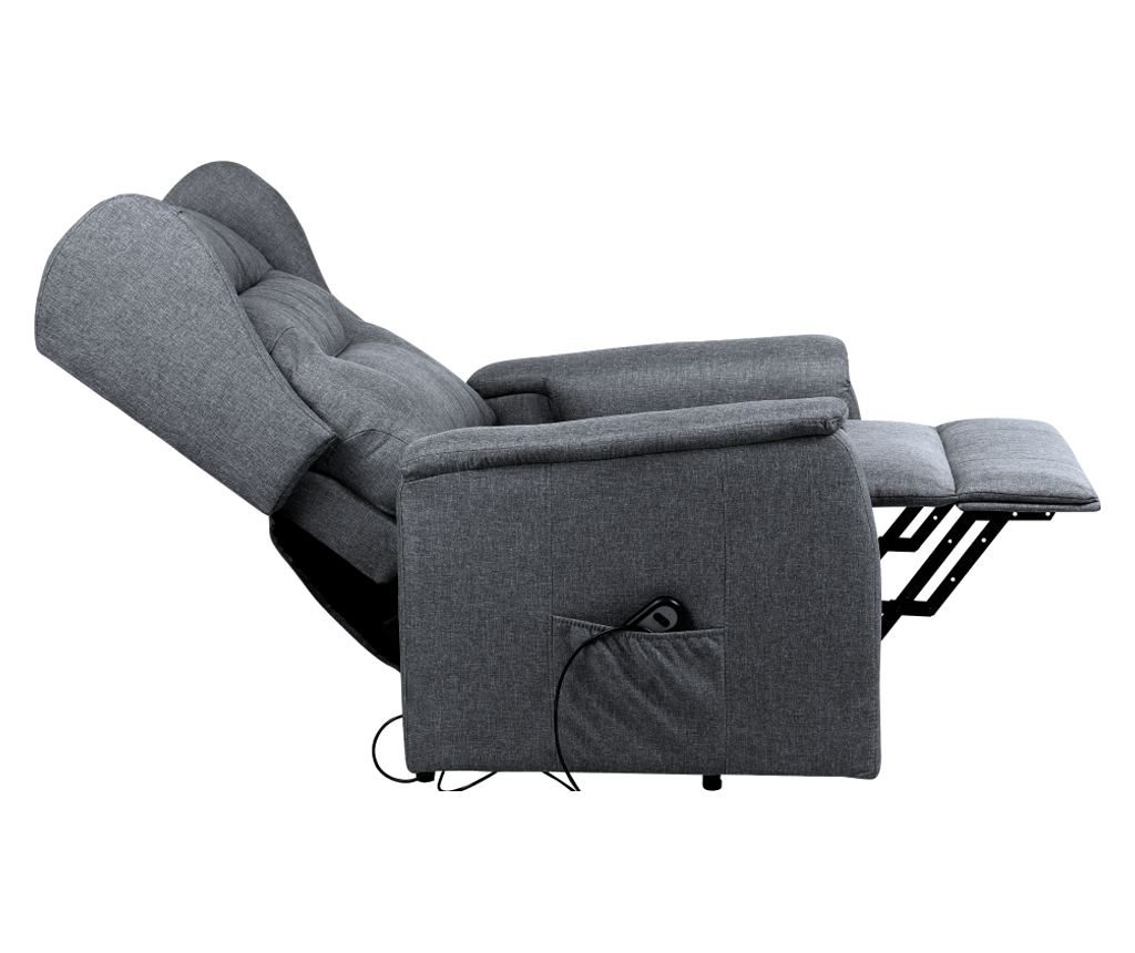 Fotoliu de relaxare pozitionabil gri Douro 78x90-162x86-108 cm - 3
