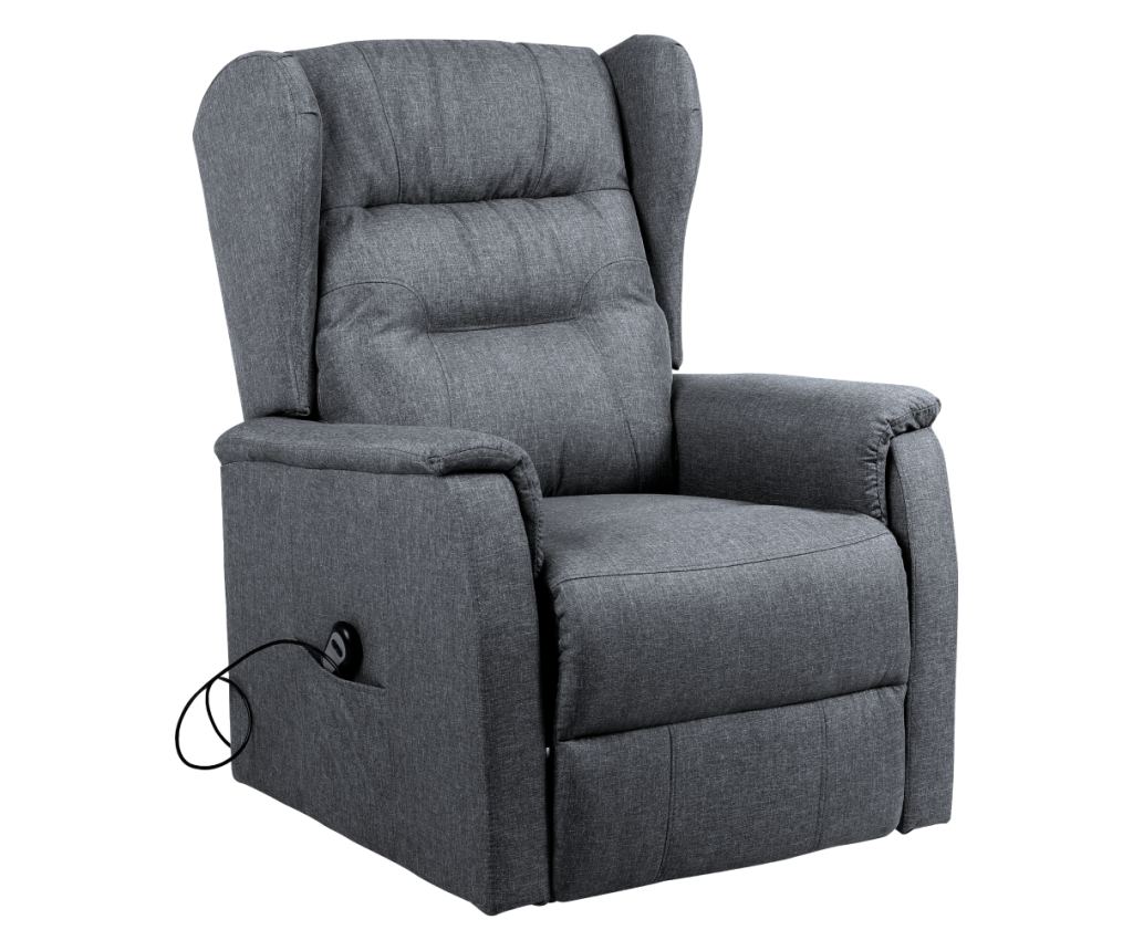 Fotoliu de relaxare pozitionabil gri Douro 78x90-162x86-108 cm - 7