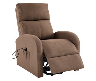Fotoliu de relaxare pozitionabil maro Neris 72x90-161x86-105 cm