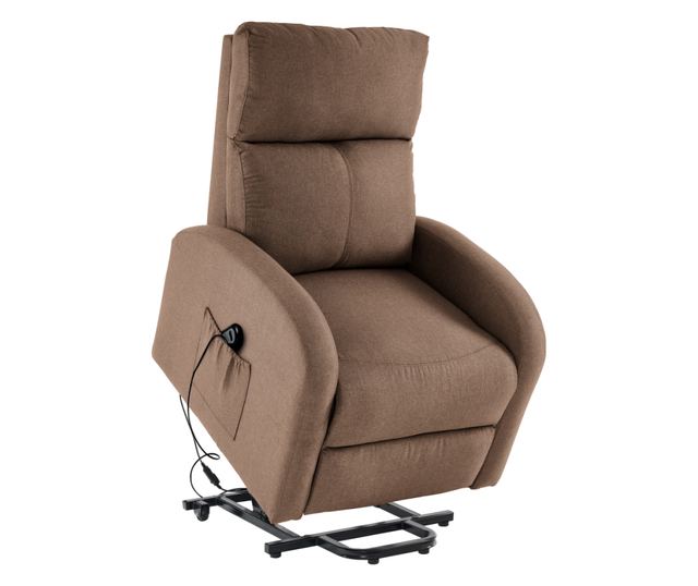 Fotoliu de relaxare pozitionabil maro Neris 72x90-161x86-105 cm