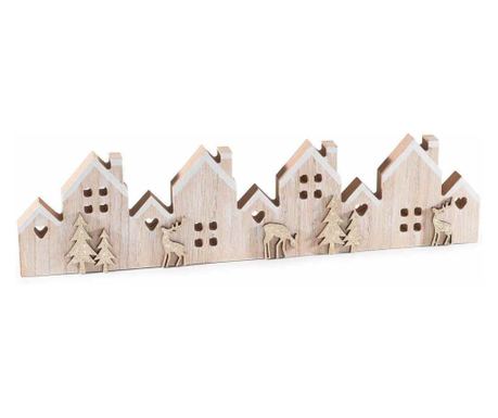 Božićni ukras prirodne drvene kućice 38,5x2x9,5 cm