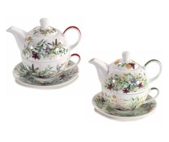 Set od 2 čajnika i 2 šalice od porculana u više boja, 400 ml, 250 ml