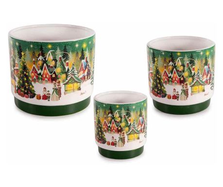 Комплект от 3 коледни декорации за маса 17.5x14.5 см, 13x12.5 см, 10.5x11 см
