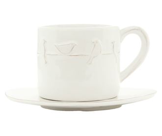 Κούπα κεραμική λευκή 12x8x7 cm, 15 cm, 200 ml