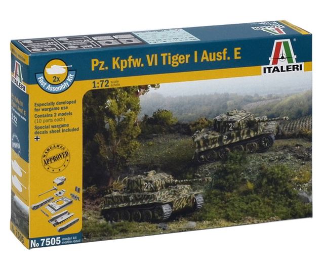 Italeri 25755 1:56 Pz.Kpfw. VI Tiger I AUSF. E – Model making, building kit, model making, DIY, hobby, pasting, plastic building kit, faithful to detail, military kit, tank 1:56