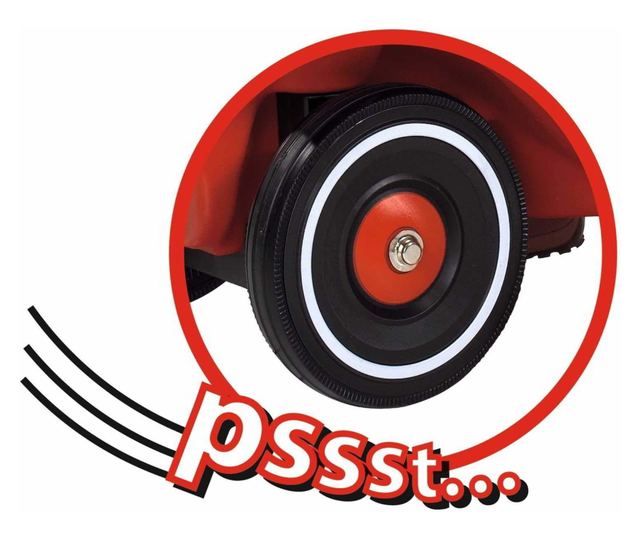 Bobby-Car-Classic (rot/schwarz, Flüsterräder und Schuhschonern)